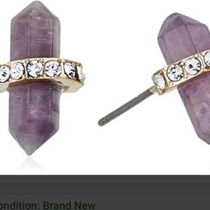 Love Struck Stud Drop Purple Stone Earrings